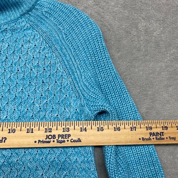 Talbots Sweater Womens Extra Small Blue‎ Wool Pullover Mock Neck Casual Solid - Picture 4 of 8